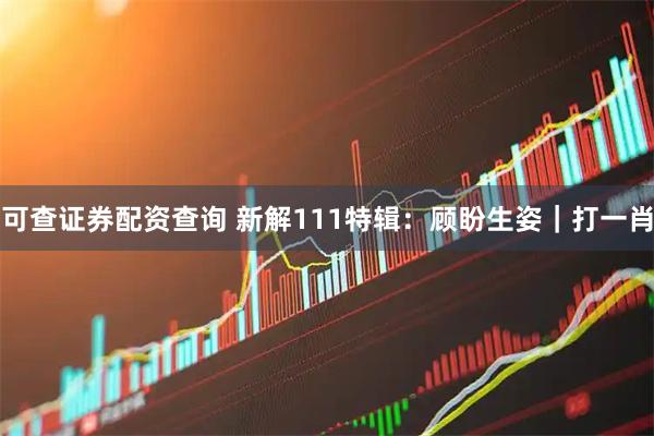 可查证券配资查询 新解111特辑：顾盼生姿｜打一肖